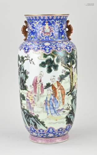 Chinese Family Rose vase, H 34.5 cm.