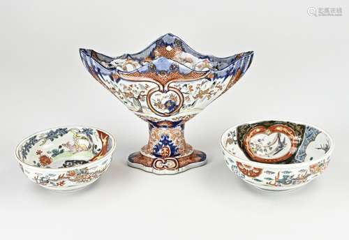 Three parts antique Imari porcelain