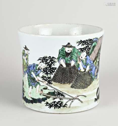 Chinese brush vase, H 17 x Ø 19.4 cm.