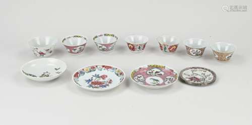Lot of antique Chinese Family Rose porcelain