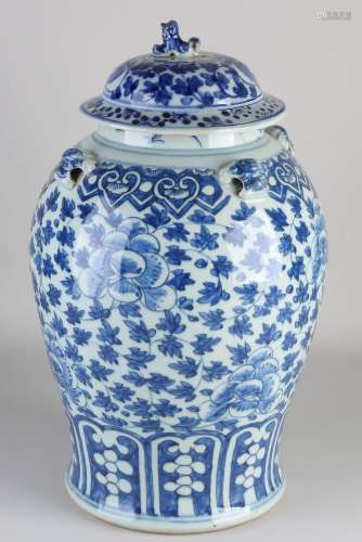 18th century Chinese lidded vase, H 45 cm.