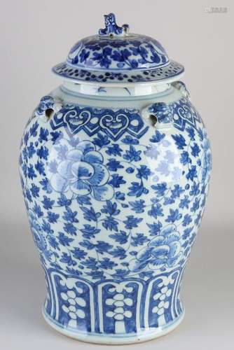 18th century Chinese lidded vase, H 45 cm.