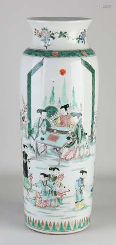 Large Chinese roll vase, H 48 cm.