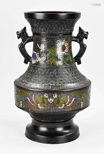 Japanese cloisonne vase, H 36.5 cm.