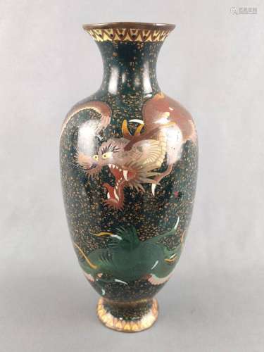 Cloisonné vase, China, 19th/20th century, black base with br...