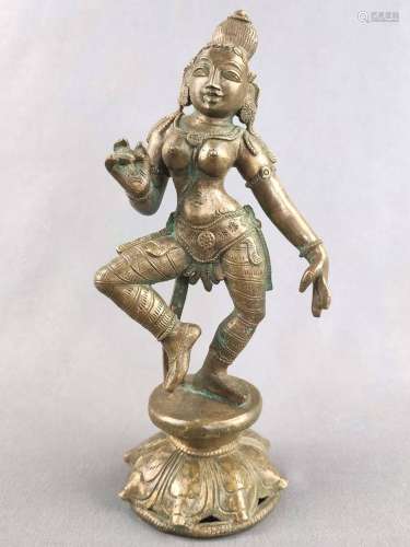 Sky dancer, Dakini, India/ Nepal, depicted dancing on a lotu...
