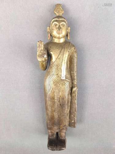 Buddha figure, Sri Lanka/ Ceylon, Kandyan, barefoot standing...