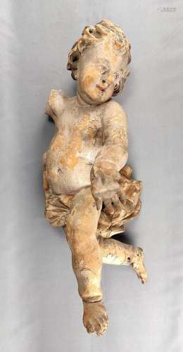 Baroque putto, probably South Germany, around 1800, carved t...