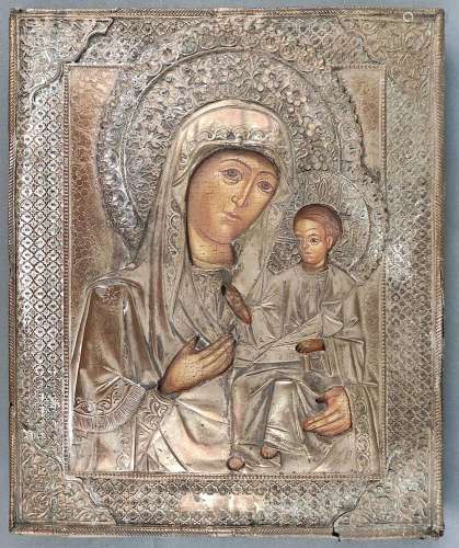 Icon "Mother of God of Smolensk" (Smolenskaya) wit...