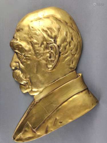 Otto von Bismarck Portrait Plate/ Relief Plate, Brass, 33x26...