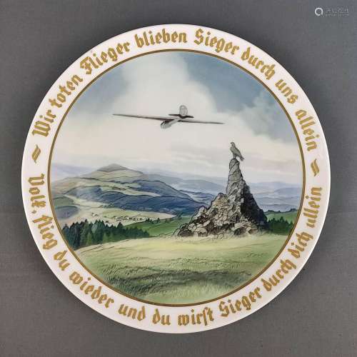 Remembrance plate "Segelflieger", Rosenthal, Selb ...