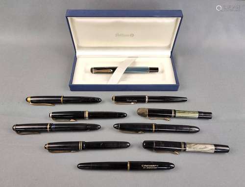 Pen collection, 10 pieces, including two Montblanc pens, one...