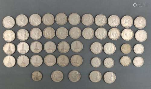 Coin assortment, 47 coins, Reich coins, consisting of 5 RM: ...