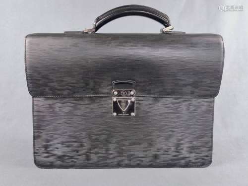 Briefcase, Louis Vuitton, Robusto, black epi- leather, insid...