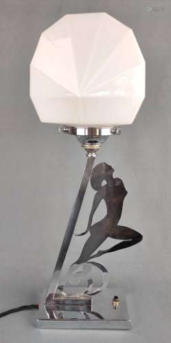 Art Deco "Dancer" lamp, rectangular base, slightly...