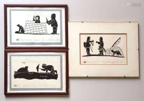 Napartuk, Henry (1932-1985 Canada) three prints: "Eskim...