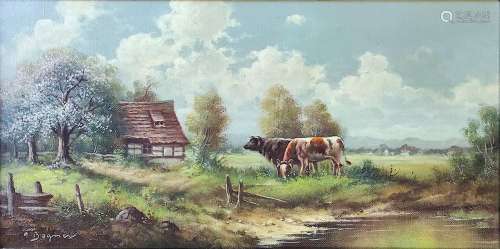 Bogner (20th century) "Cows on early summer pasture&quo...