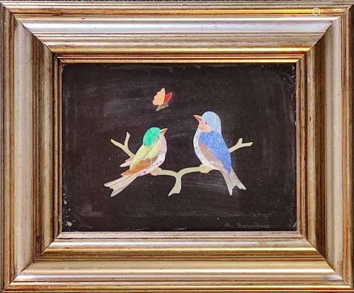 Buccioni, Alfredo (2nd half 20th c.) "Two Birds on a Br...