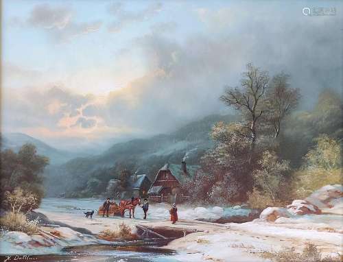 Duttler, Herbert (1948) "Winter Landscape with Horse-dr...