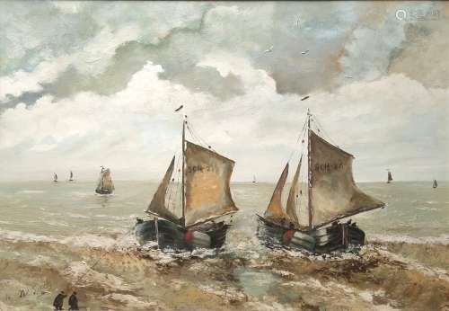 Marine Painter (20th. Century) "Return of the fishing b...