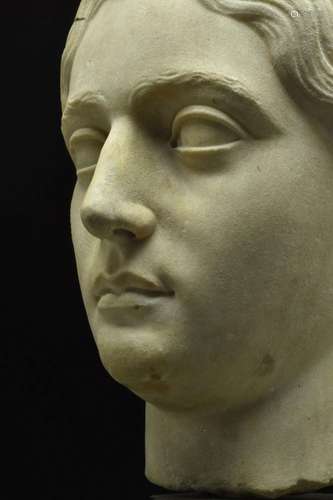 ROMAN ANTONINE MARBLE FEMALE HEAD - LIFE SIZE