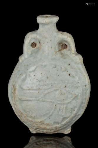 EGYPTIAN FAIENCE NEW YEAR'S FLASK WITH WEDJAT -EYE
