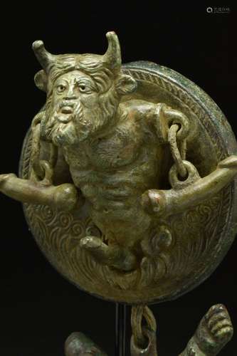 ROMAN LEGIONARY MEDALLION WITH SATYR AND PHALLUSES