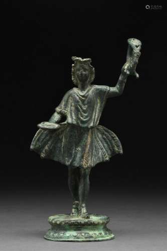 LARGE ROMAN BRONZE FIGURE OF LAR