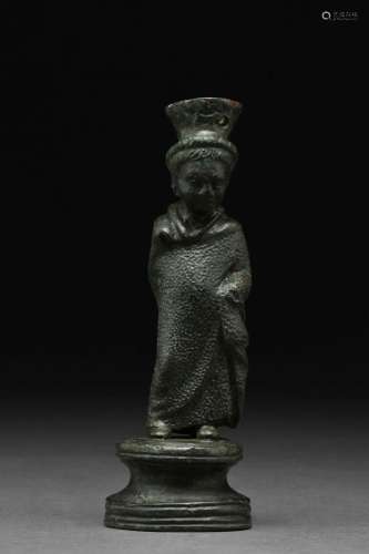 ANCIENT GREEK BRONZE GODDESS STATUETTE