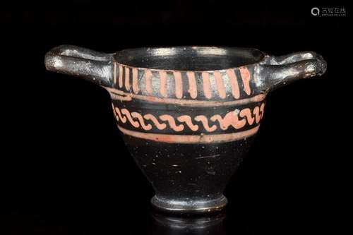 GREEK POTTERY XENON WARE SKYPHOS