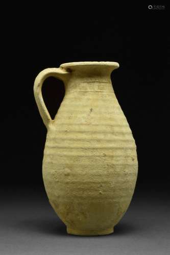 ROMAN TERRACOTTA RIBBED JUG