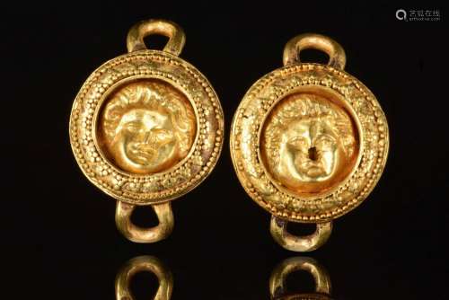 HELLENISTIC GOLD EROS BELT BUCKLE PAIR - WITH REPORT