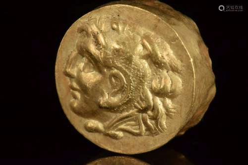GREEK GOLD FITTING WITH ALEXANDER THE GREAT