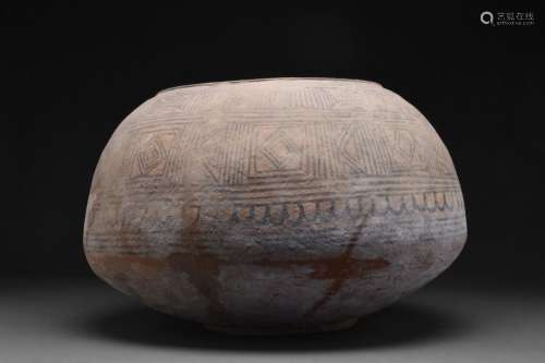 INDUS VALLEY TERRACOTTA VESSEL WITH GEOMETRIC PATTERNS - TL ...
