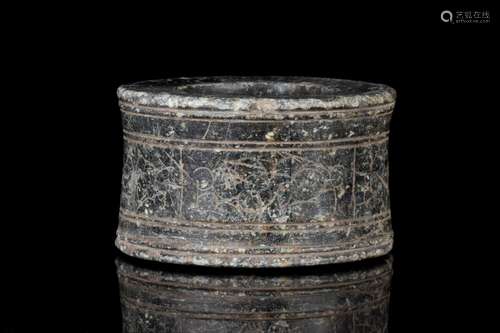 BACTRIAN SCHIST STONE CYLINDRICAL VESSEL