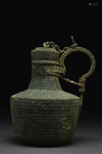 BYZANTINE BRONZE JUG WITH MEDALLIONS