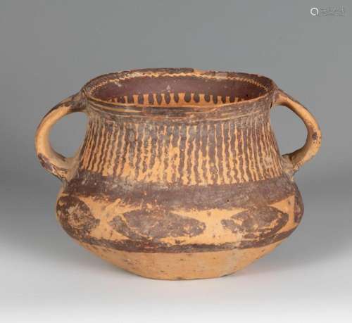 Cup. China, Neolithic IV Millennium BC Polychrome ceramic wi...