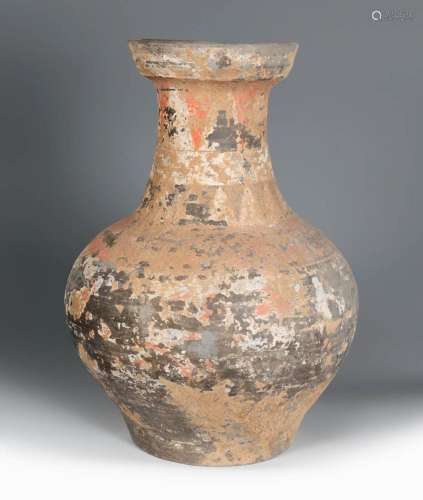 Vessel. China, Han Dynasty, 206 BC - 220 AD Polychrome terra...