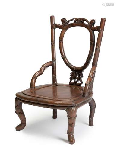 Rare and unusual low armchair. China, late Qing dynasty, 19t...