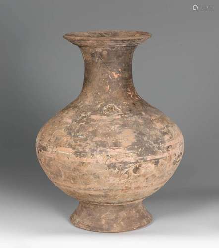 Vessel. China, Han Dynasty, 206 BC - 220 AD Polychrome terra...