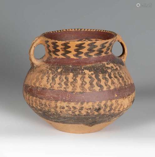 Cup. China, Neolithic period, 4th millennium BC Polychrome c...