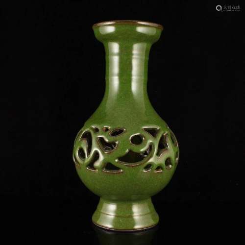 Openwork Chinese Longquan Kiln Porcelain Vase