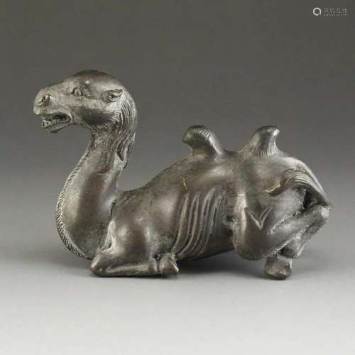 Vintage Chinese White Copper Camel Statue