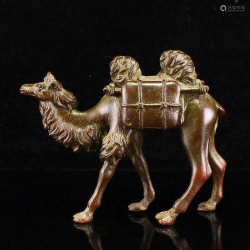 Vintage Chinese Red Copper Camel Statue