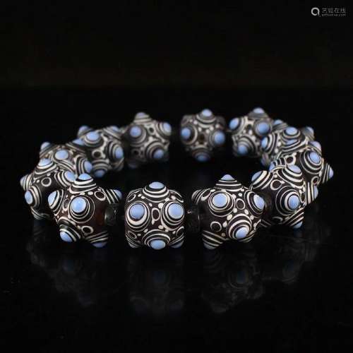 Beautiful Chinese Peking Glass Beads Bracelet