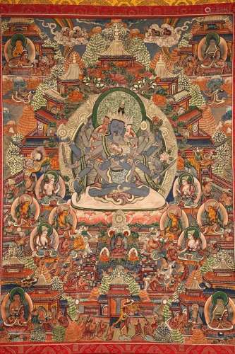 Superb Tibetan Buddhism Sheepskin Vajrasattva Tangka