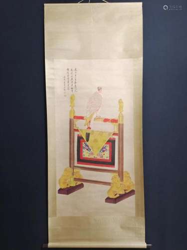 Chinese Watercolour On Xuan Paper Eagle Painting - Lengmei