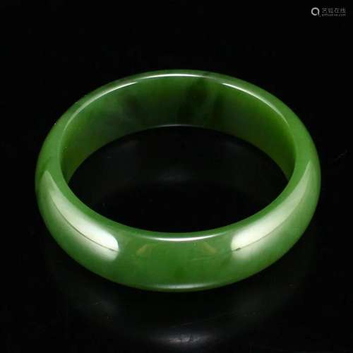 Superb Inside Diameter 58 MM Chinese Green Hetian Jade Brace...