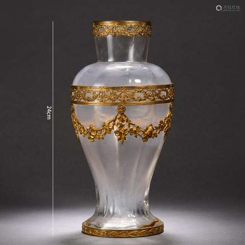 Gilt Deco Crystal Vase