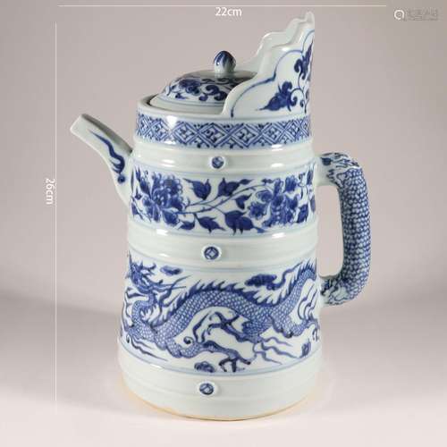 Blue and White Dragon Pot